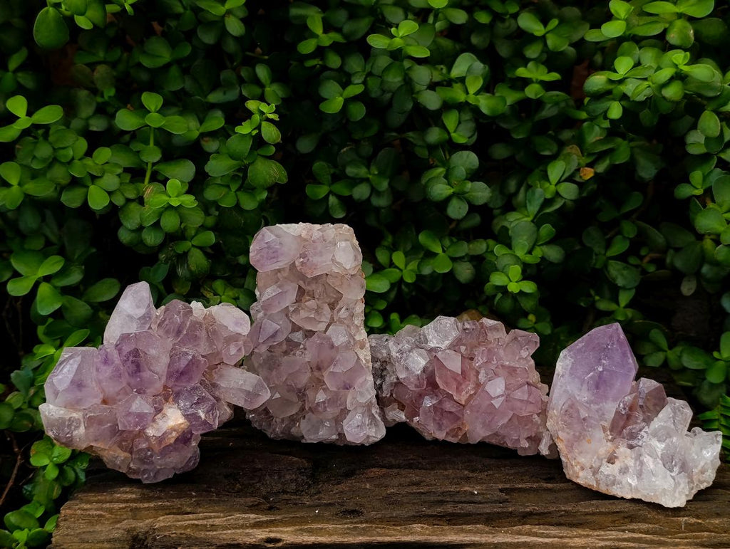 Natural Jacaranda Amethyst Clusters x 4 From Mumbwa, Zambia