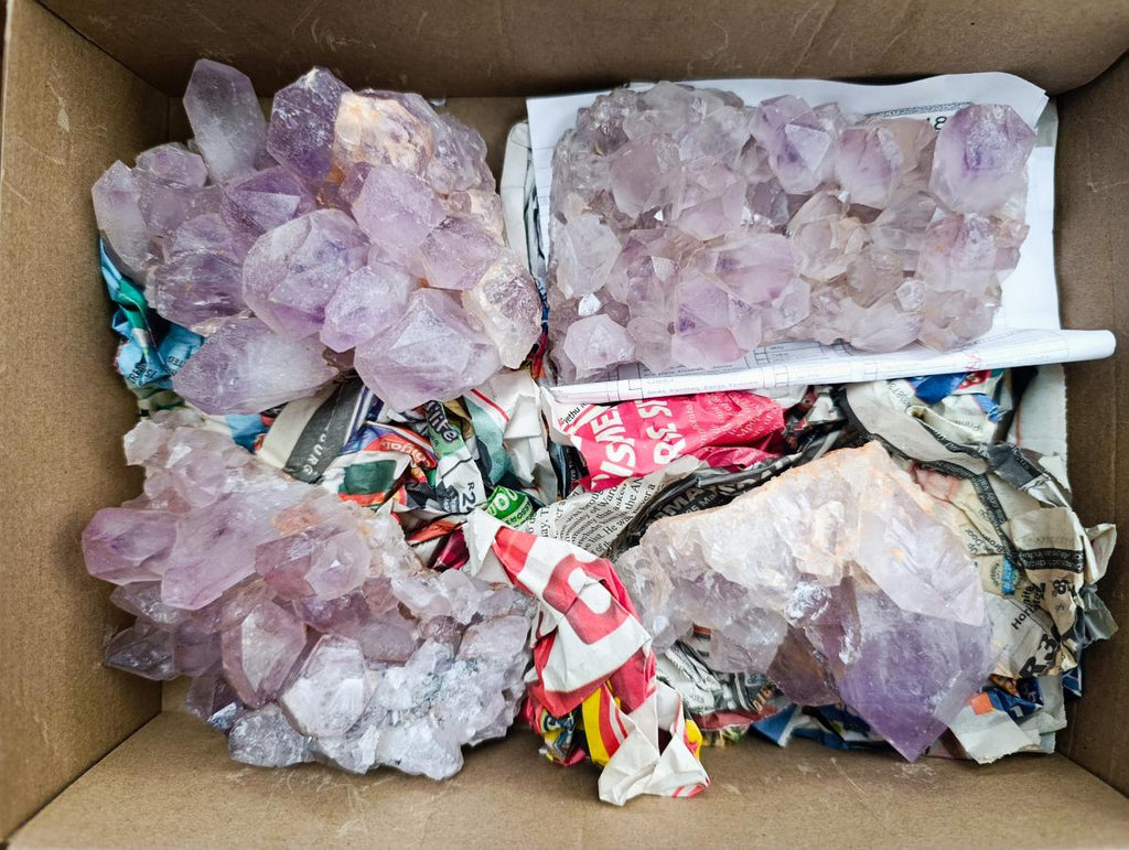 Natural Jacaranda Amethyst Clusters x 4 From Mumbwa, Zambia