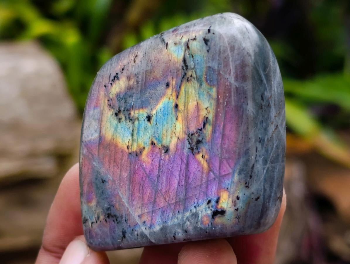 Polished Rare Purple Sunset Flash Labradorite Standing Free Forms x 8 From Madagascar