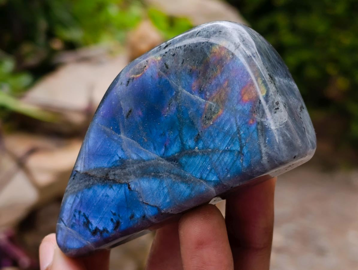 Polished Rare Purple Sunset Flash Labradorite Standing Free Forms x 8 From Madagascar