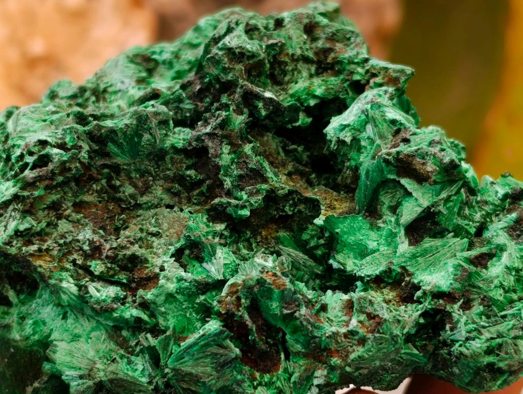Natural Silky Malachite Specimens x 6 From Kasompe, Congo