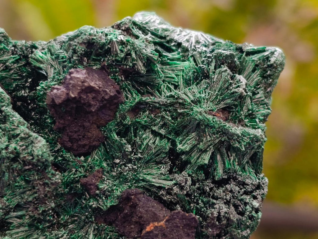 Natural Silky Malachite Specimens x 6 From Kasompe, Congo