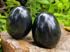 Polished Black Basalt Eggs x 12 From Madagascar - Toprock Gemstones and Minerals 