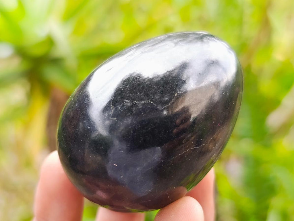 Polished Black Basalt Eggs x 12 From Madagascar - Toprock Gemstones and Minerals 