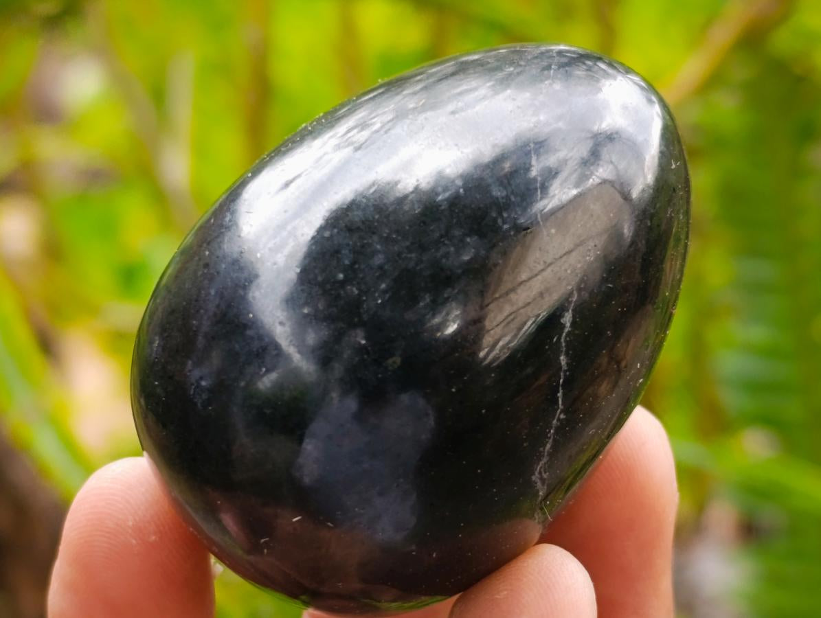 Polished Black Basalt Eggs x 12 From Madagascar - Toprock Gemstones and Minerals 