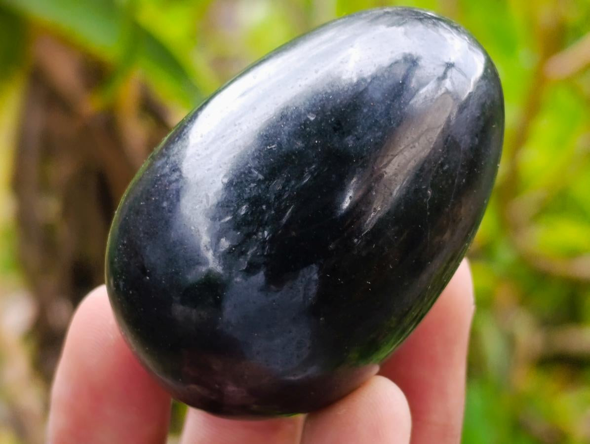 Polished Black Basalt Eggs x 12 From Madagascar - Toprock Gemstones and Minerals 