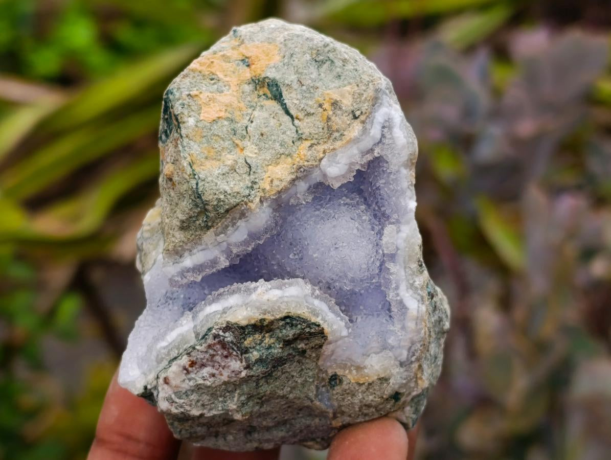 Natural Blue Lace Agate Geode Specimens x 12 From Nsanje, Malawi