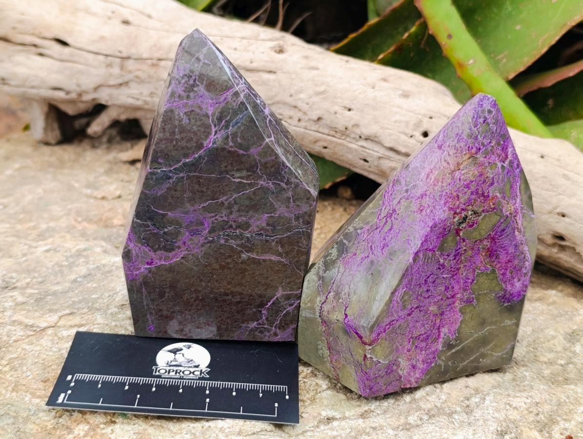 Polished Stichtite Display Crystals x 2 From Barberton, South Africa - Toprock Gemstones and Minerals 