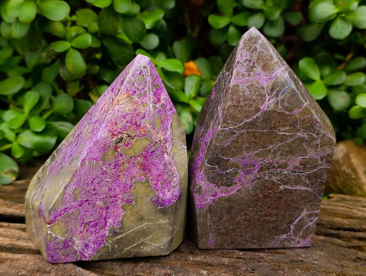 Polished Stichtite Display Crystals x 2 From Barberton, South Africa - Toprock Gemstones and Minerals 