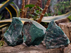 Natural Dark Green Swazi Jade Cobbed Specimens x 12 From Swaziland - Toprock Gemstones and Minerals 