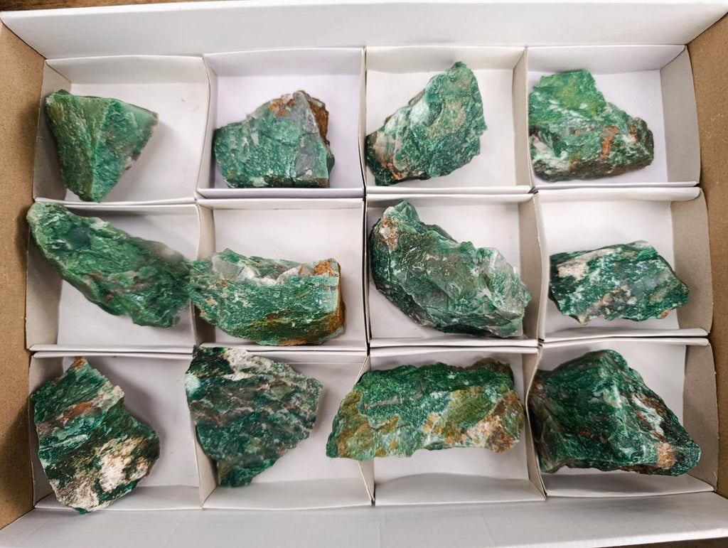 Natural Dark Green Swazi Jade Cobbed Specimens x 12 From Swaziland - Toprock Gemstones and Minerals 