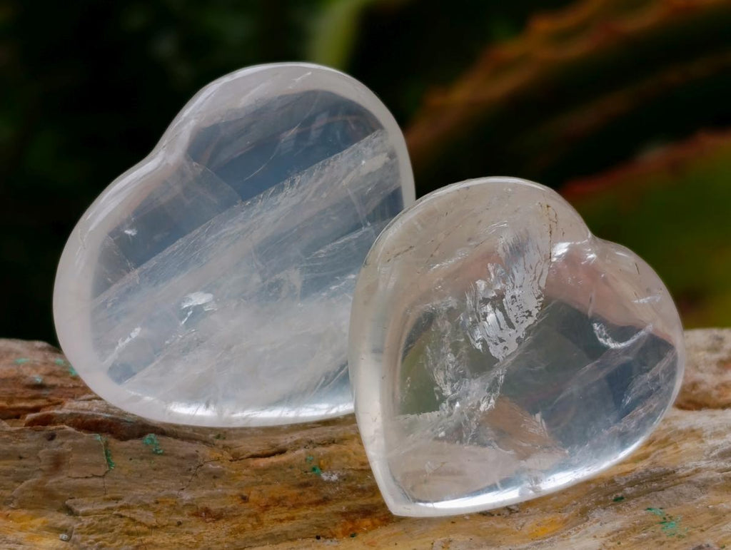 Polished Small Girasol Pearl Quartz Hearts x 35 From Ambatondrazaka, Madagascar - Toprock Gemstones and Minerals 
