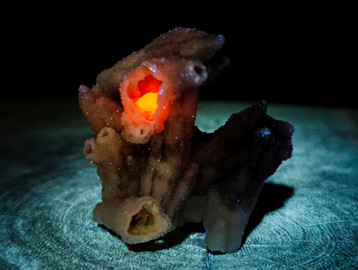 Natural Drusy Coated Calcite Pseudomorph Crystals and Clusters x 24 From Albert's Mountain, Lesotho