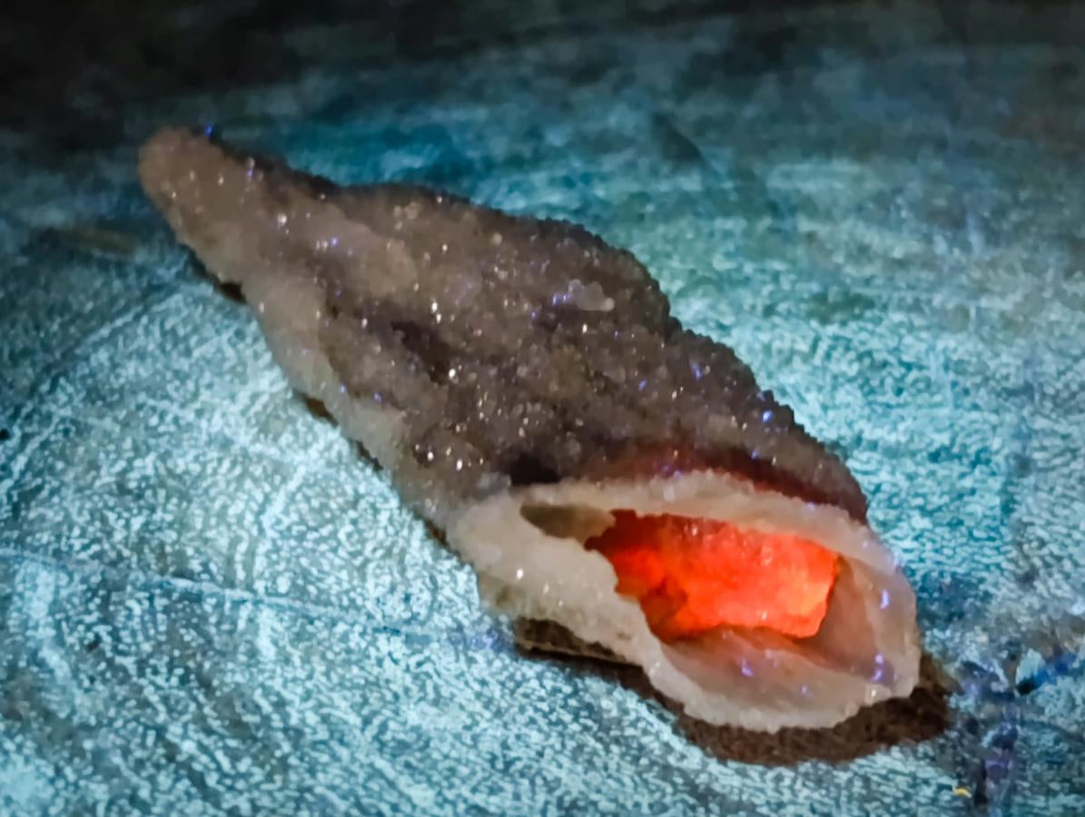 Natural Drusy Coated Calcite Pseudomorph Crystals and Clusters x 24 From Albert's Mountain, Lesotho