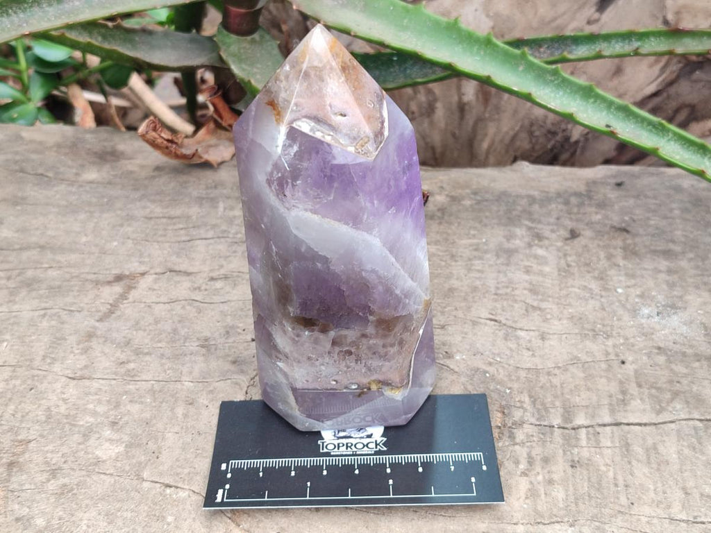 Polished Chevron Amethyst Crystals x 2 From Madagascar - Toprock Gemstones and Minerals 