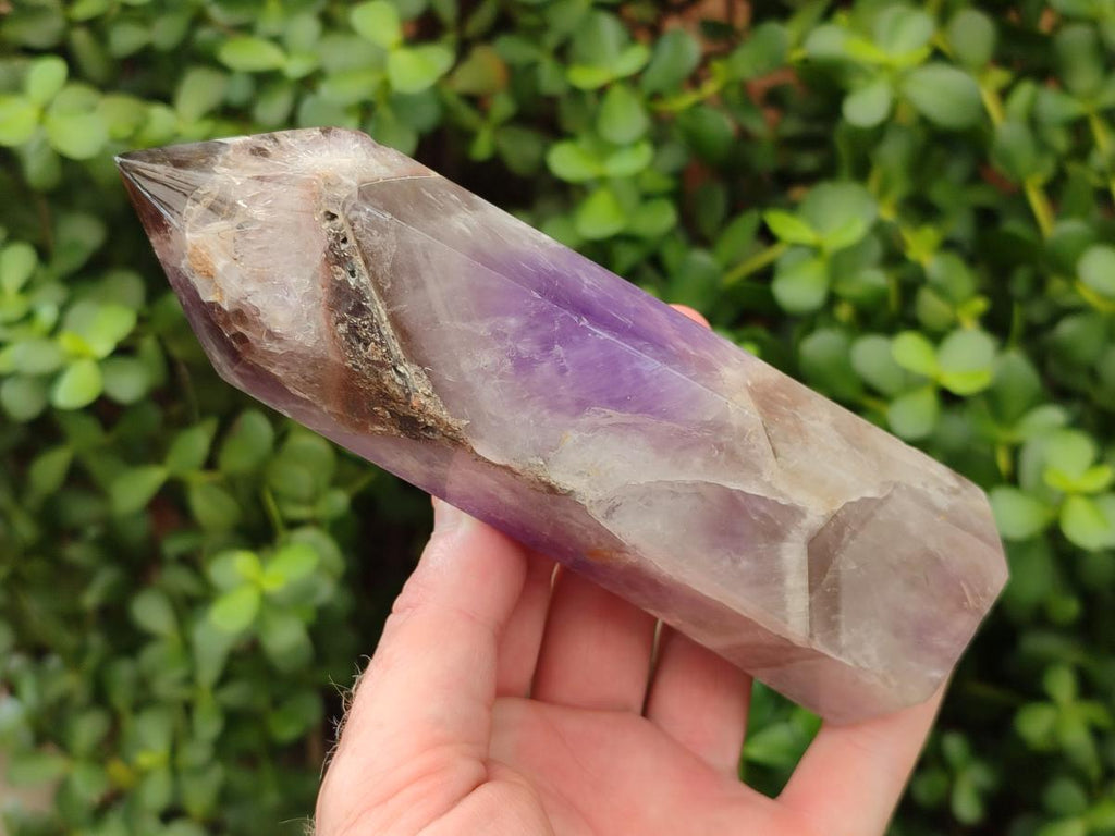 Polished Chevron Amethyst Crystals x 2 From Madagascar - Toprock Gemstones and Minerals 
