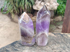 Polished Chevron Amethyst Crystals x 2 From Madagascar - Toprock Gemstones and Minerals 