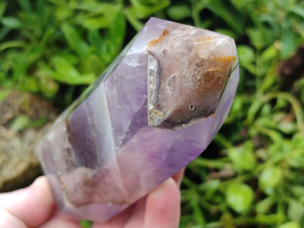 Polished Chevron Amethyst Crystals x 2 From Madagascar - Toprock Gemstones and Minerals 