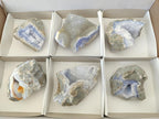 Natural Blue Lace Agate Geode and Cluster Specimens x 6 From Nsanje, Malawi