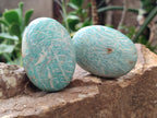 Polished Amazonite Palm Stones x 12 From Madagascar - Toprock Gemstones and Minerals 
