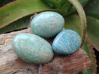 Polished Amazonite Palm Stones x 12 From Madagascar - Toprock Gemstones and Minerals 
