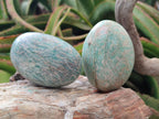 Polished Amazonite Palm Stones x 12 From Madagascar - Toprock Gemstones and Minerals 