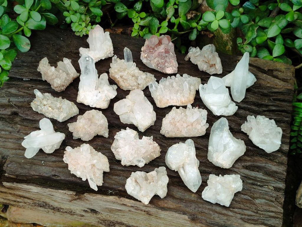 Natural Clear Quartz Crystal Clusters x 35 From Madagascar
