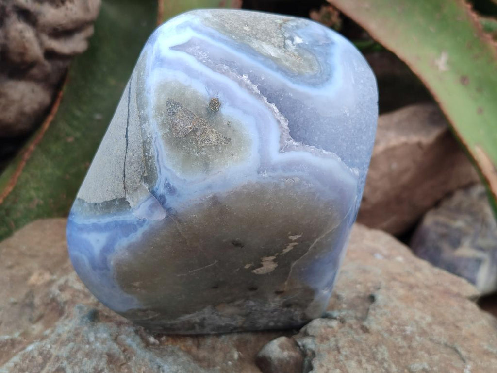 Polished Large Blue Lace Agate Standing Free Form x 1 From Nsanje, Malawi - Toprock Gemstones and Minerals 