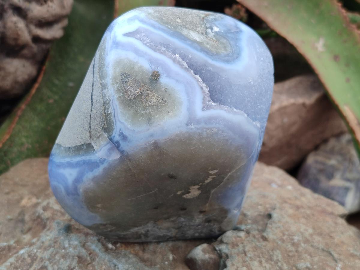 Polished Large Blue Lace Agate Standing Free Form x 1 From Nsanje, Malawi - Toprock Gemstones and Minerals 