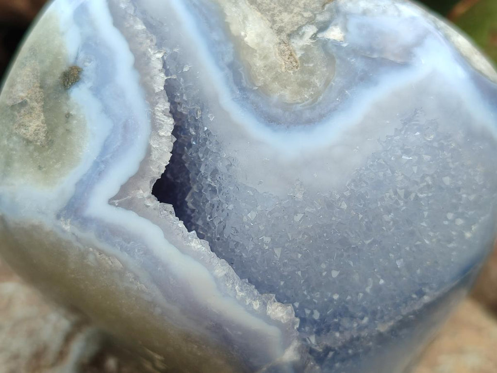 Polished Large Blue Lace Agate Standing Free Form x 1 From Nsanje, Malawi - Toprock Gemstones and Minerals 
