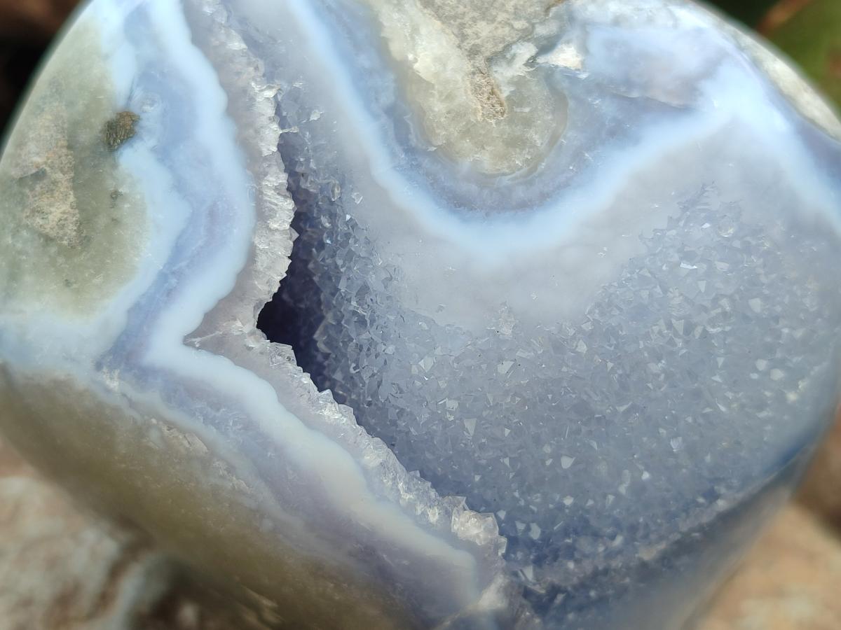 Polished Large Blue Lace Agate Standing Free Form x 1 From Nsanje, Malawi - Toprock Gemstones and Minerals 
