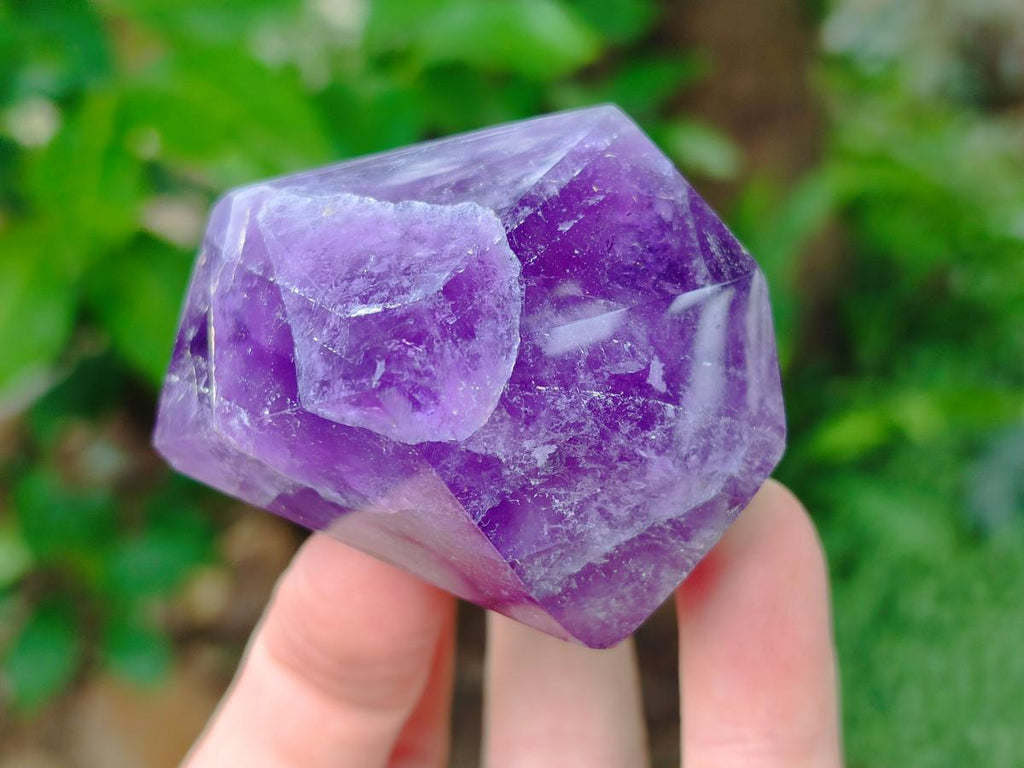 Polished Chevron Amethyst Crystals x 6 From Zambia - Toprock Gemstones and Minerals 
