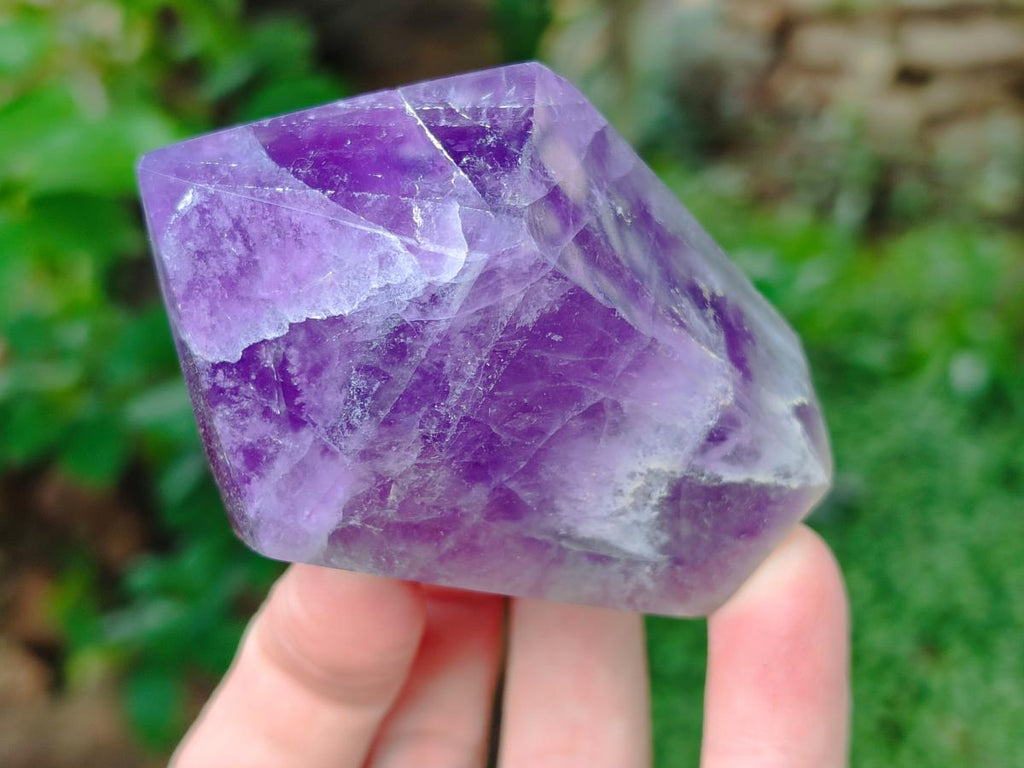 Polished Chevron Amethyst Crystals x 6 From Zambia - Toprock Gemstones and Minerals 