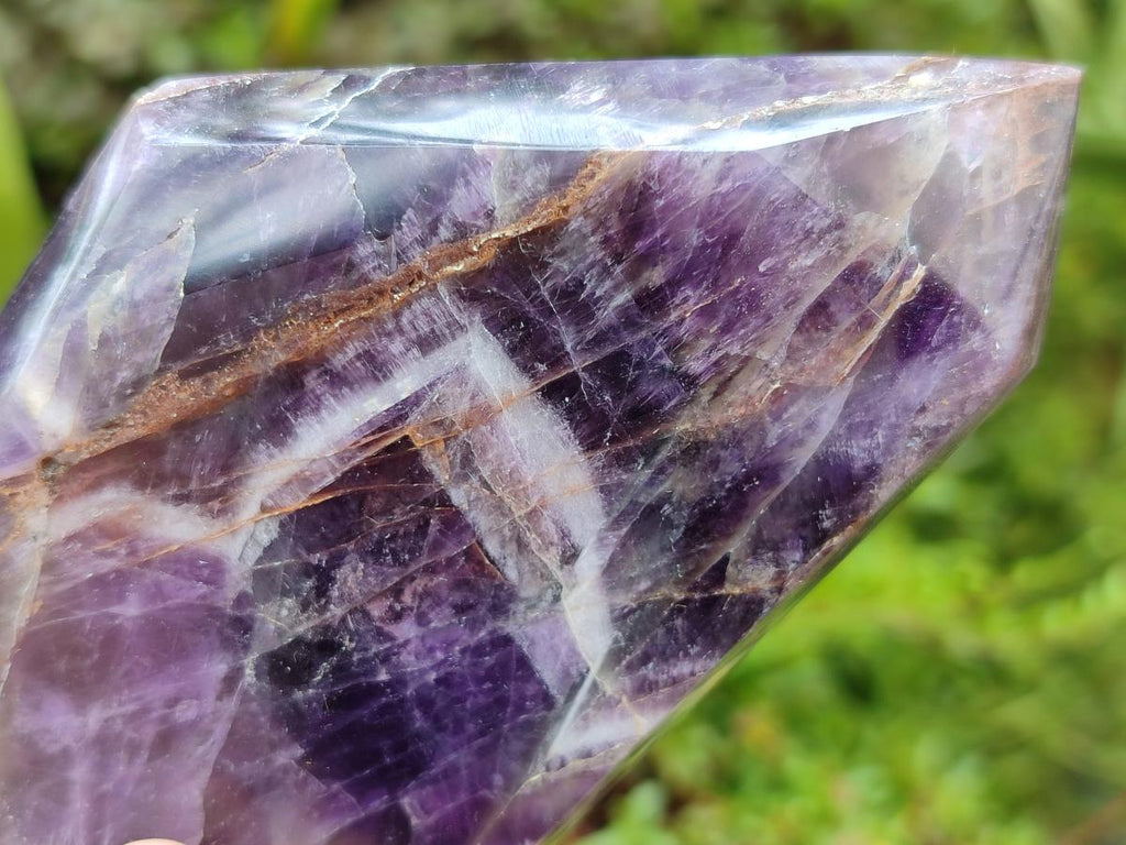 Polished Chevron Amethyst Crystals x 6 From Zambia - Toprock Gemstones and Minerals 