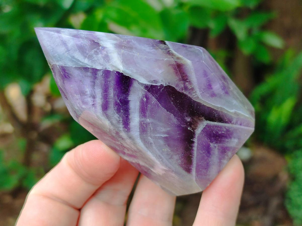 Polished Chevron Amethyst Crystals x 6 From Zambia - Toprock Gemstones and Minerals 