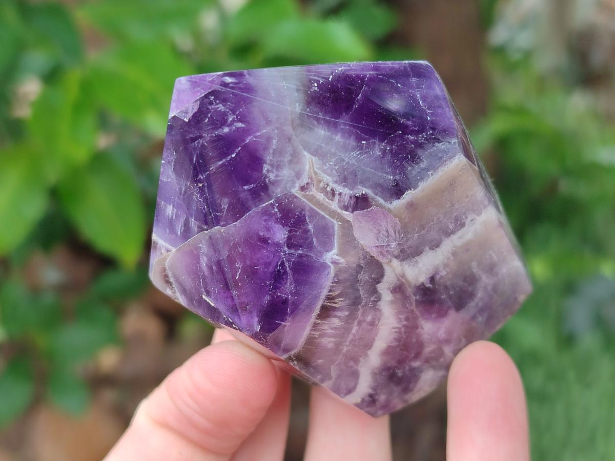 Polished Chevron Amethyst Crystals x 6 From Zambia - Toprock Gemstones and Minerals 