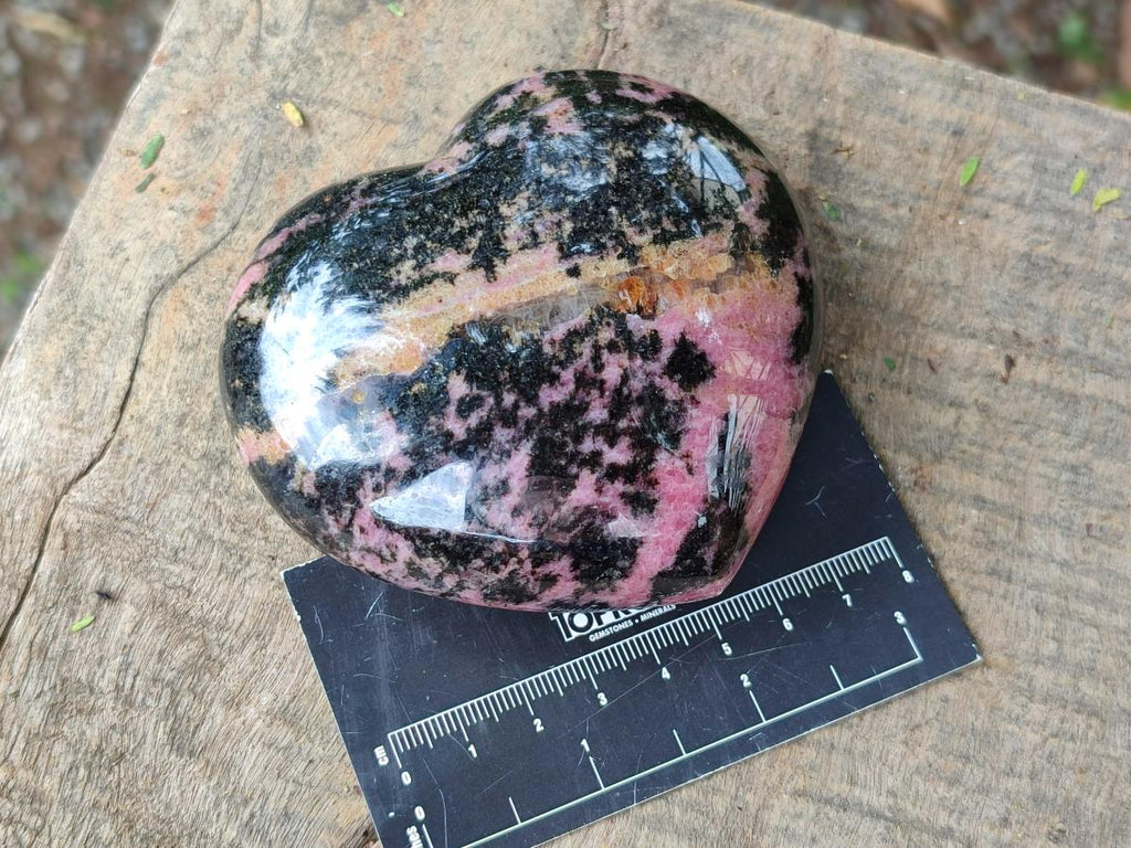Polished Mixed Rhodonite Gemstone Spheres and Heart x 4 From Ambindavato, Madagascar