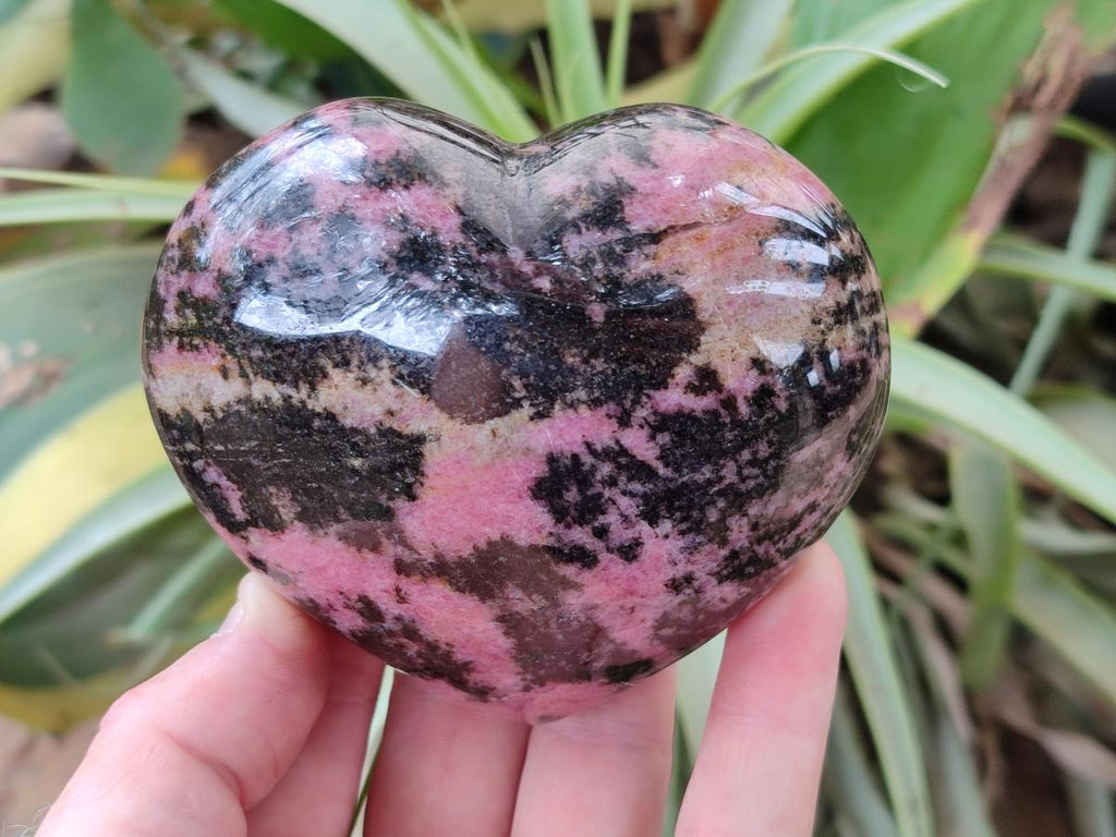Polished Mixed Rhodonite Gemstone Spheres and Heart x 4 From Ambindavato, Madagascar