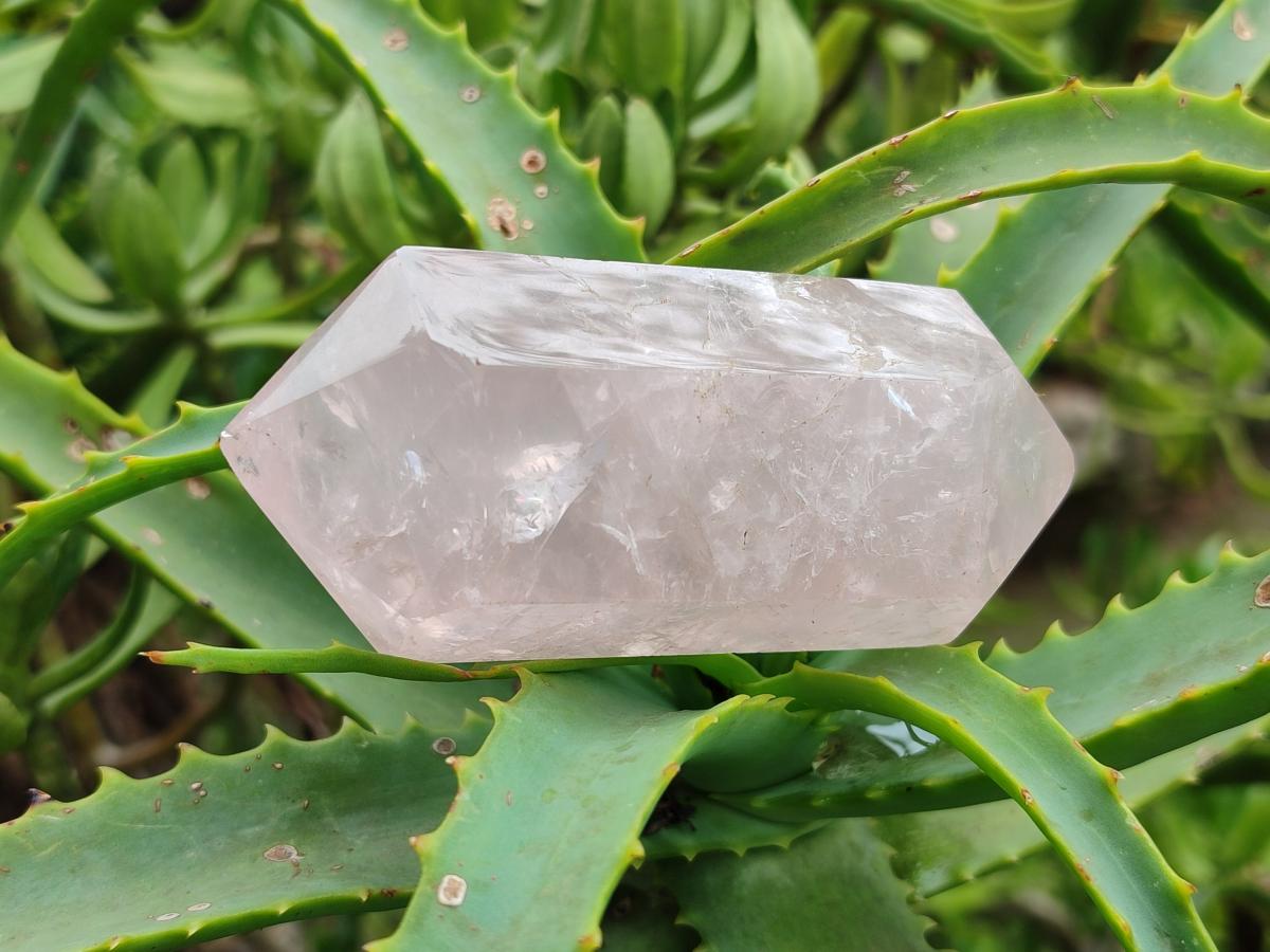 Polished Double Terminated Gemmy Rose Quartz Crystals x 12 From Madagascar