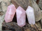 Polished Double Terminated Gemmy Rose Quartz Crystals x 12 From Madagascar