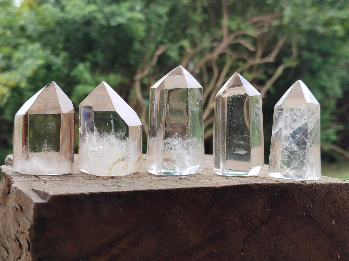 Polished Clear Quartz Display Crystals x 24 From Madagascar