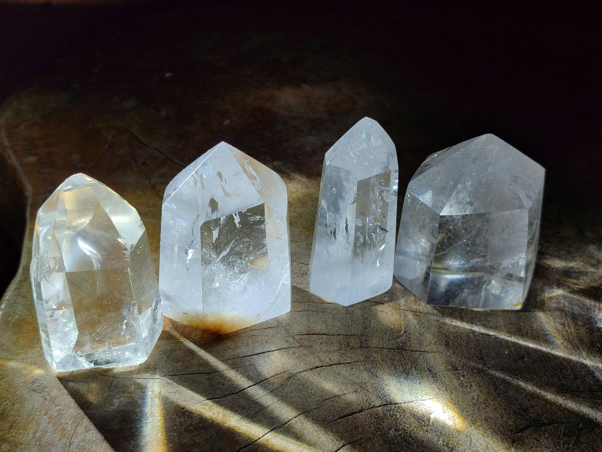 Polished Clear Quartz Display Crystals x 24 From Madagascar