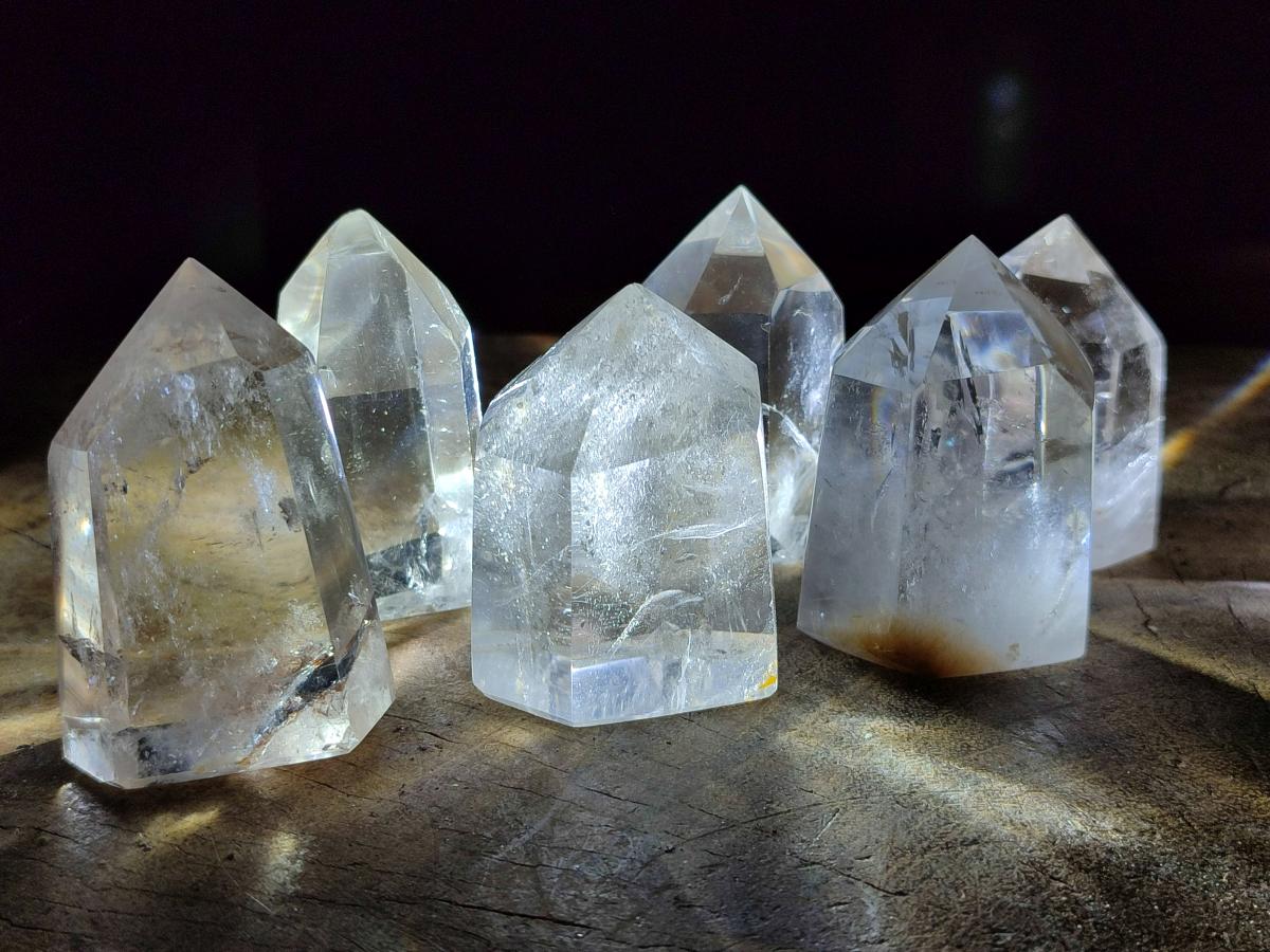 Polished Clear Quartz Display Crystals x 24 From Madagascar