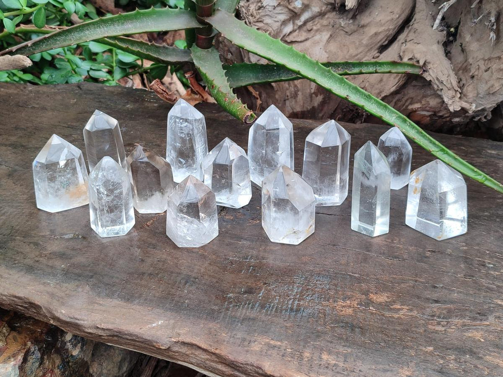 Polished Clear Quartz Display Crystals x 24 From Madagascar