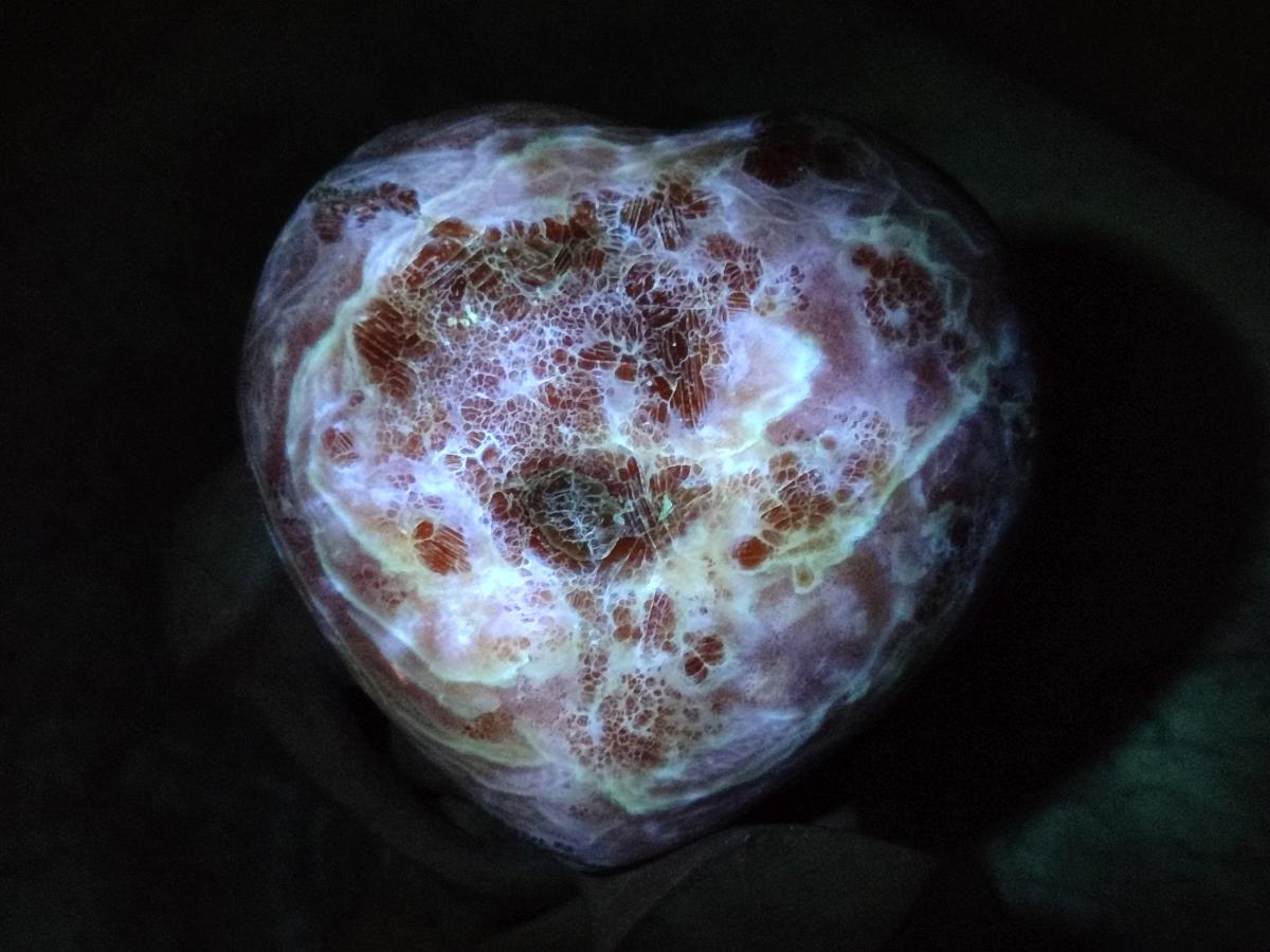Polished Dark Orange Calcite Hearts x 2 From Madagascar