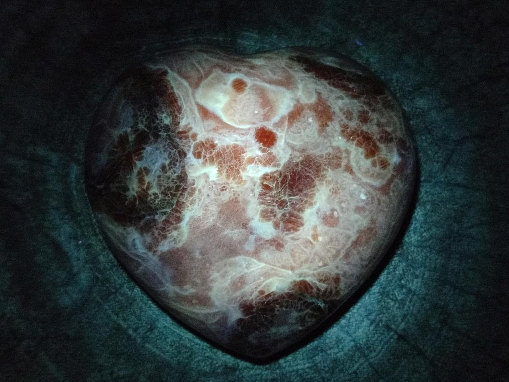 Polished Dark Orange Calcite Hearts x 2 From Madagascar