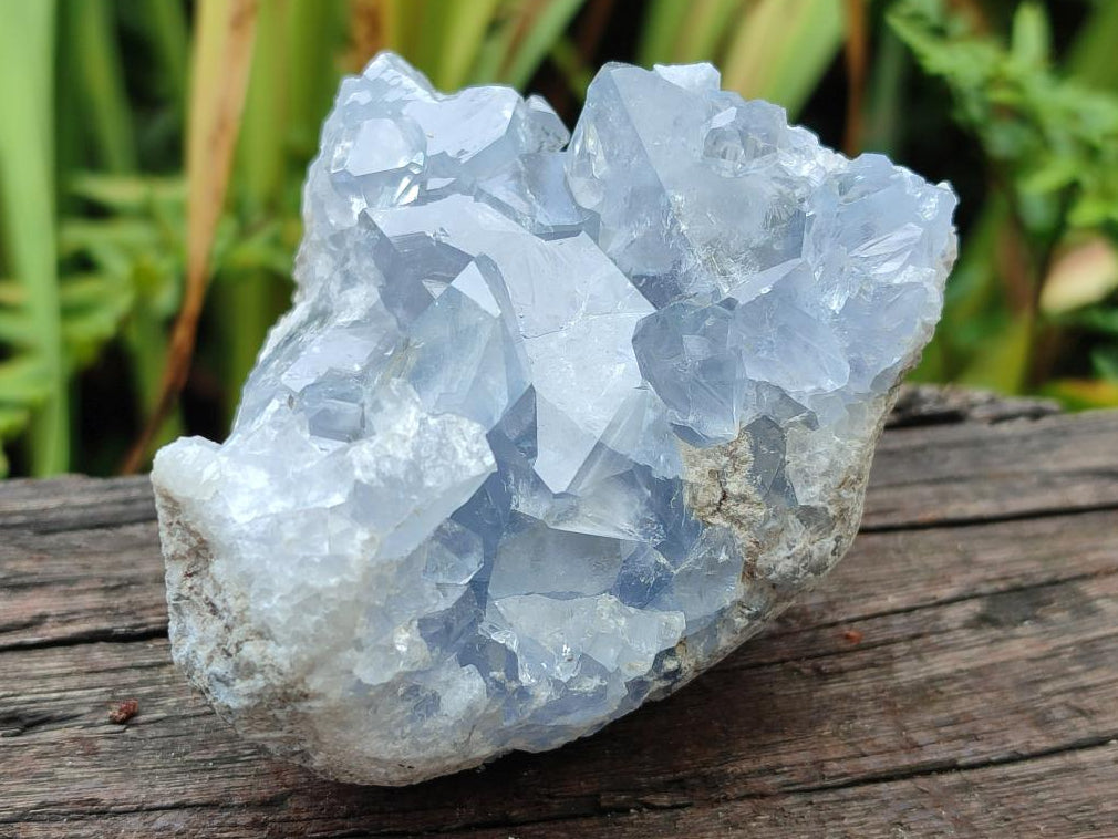 Natural Blue Celestite Cluster Specimens x 2 From Sakoany, Madagascar