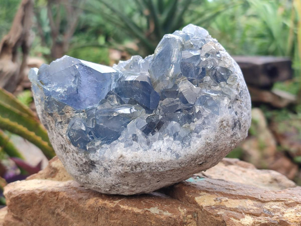 Natural Blue Celestite Cluster Specimens x 2 From Sakoany, Madagascar