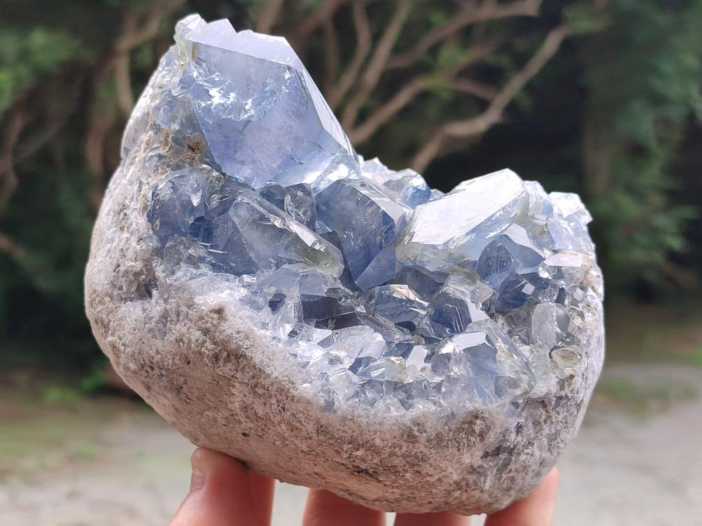 Natural Blue Celestite Cluster Specimens x 2 From Sakoany, Madagascar