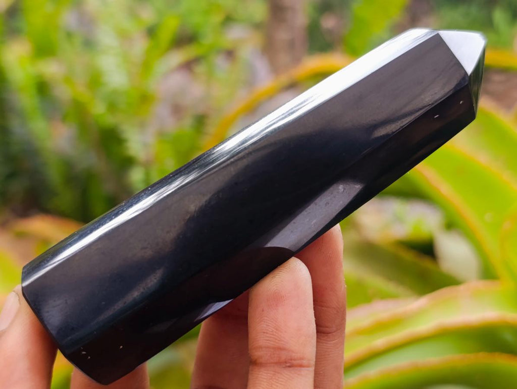 Polished Black Basalt Display Crystals x 12 From Madagascar